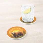 Dessous De Verre En Grès Ours brun majestueux (Côté)