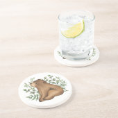 Dessous De Verre En Grès Ours de Bébé Whimsical Bois Forêt Végétation (Côté)