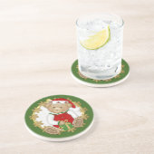 Dessous De Verre En Grès Ours en peluche de Noël - Garçon (Côté)