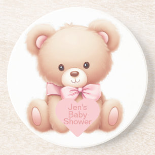 Dessous De Verre En Grès Ours en peluche rose