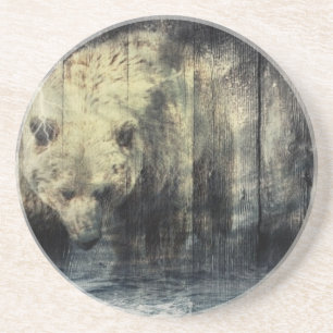 Dessous De Verre En Grès Ours gris occidental primitif de région boisée d