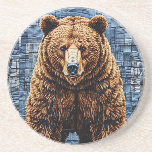 Dessous De Verre En Grès Ours grizzly (Devant)