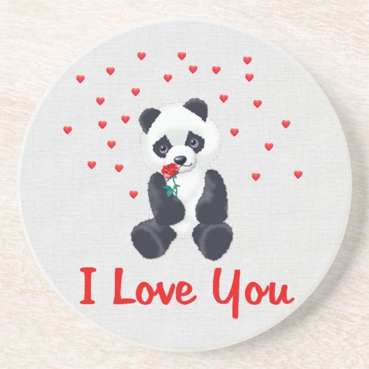 Dessous De Verre En Grès Ours panda Valentine (Devant)