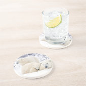 Dessous De Verre En Grès Ours polaire femelle et deux petits (Côté)