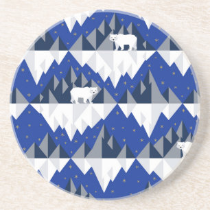 Dessous De Verre En Grès Ours polaire sur Iceberg Motif sans couture.