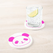 Dessous De Verre En Grès Ours rose Kawaii Panda (Côté)