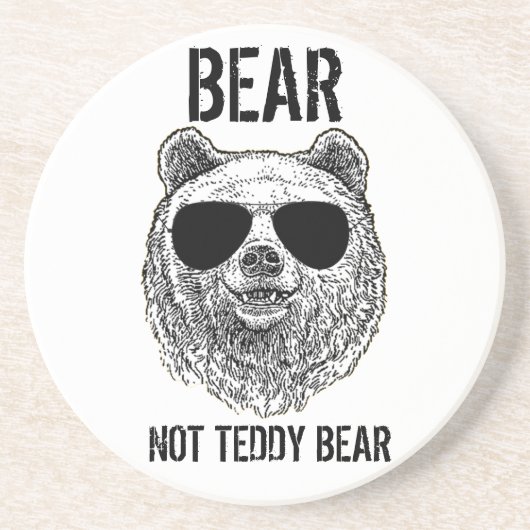 Dessous De Verre En Grès OURS SUR MESURE PAS TEDDDY OURS Hommes Drôle cadea (Devant)
