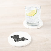 Dessous De Verre En Grès Outline de l'état de la louisiane en détresse (Côté)