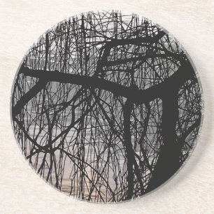 DESSOUS DE VERRE EN GRÈS OUVRIR L'ARBRE SAUVAGE