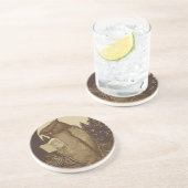 Dessous De Verre En Grès Owl Lecture d'un livre (Côté)