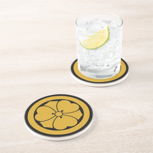 Dessous De Verre En Grès Oxalis avec épées dans le cercle 1 (Côté)