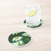 Dessous De Verre En Grès Oxeye White Daisies Impressionnisme Abstrait (Côté)