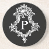 Dessous De Verre En Grès P Monogramme initial (Devant)