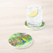 Dessous De Verre En Grès Paiement numérique de Peacock (Côté)