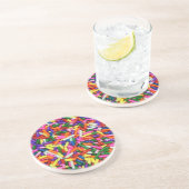 Dessous De Verre En Grès Paillettes de bonbons colorées et originales (Côté)