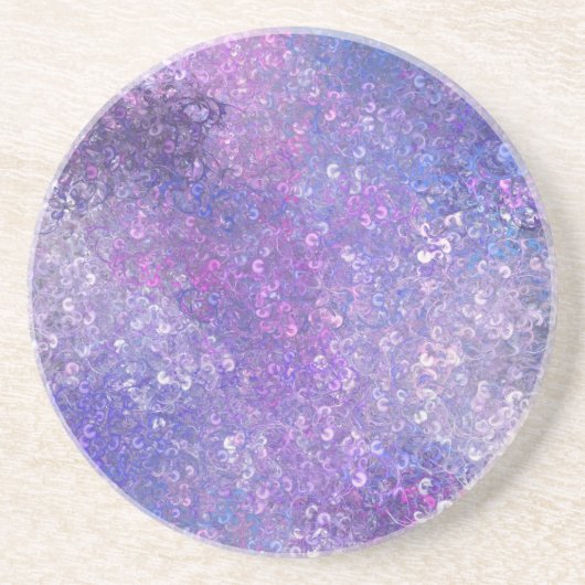 Dessous De Verre En Grès Paillettes rose et violet Bling (Devant)