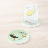 Dessous De Verre En Grès Pair d'oiseaux de pouffin antarctiques (Côté)
