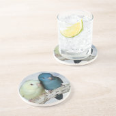 Dessous De Verre En Grès Paire de perroquets à l'état linéaire (Côté)