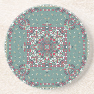 Dessous De Verre En Grès Paisley Bandana Imprimer : Écharpe à cou de soie