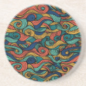 Dessous De Verre En Grès Paisley haché (Devant)