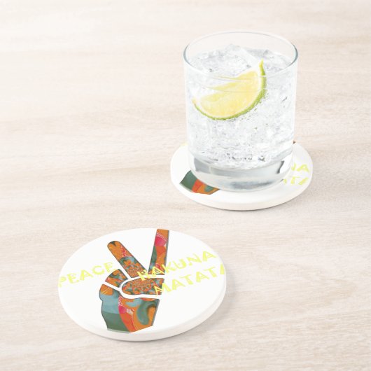 Dessous De Verre En Grès Paix de Hakuna Matata (Côté)