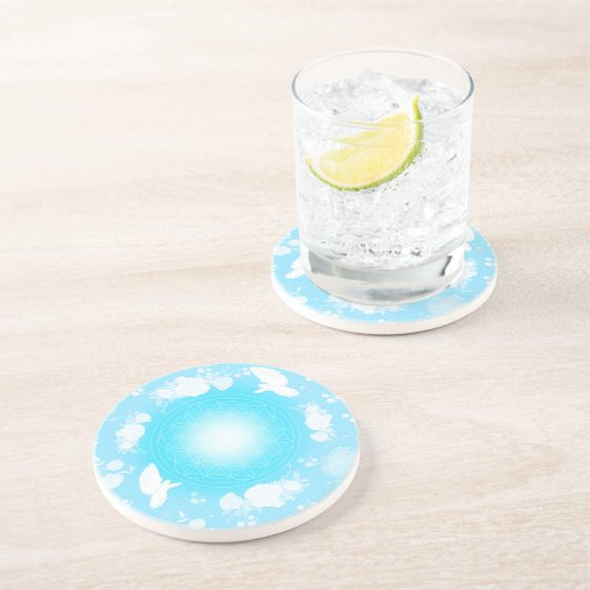 Dessous De Verre En Grès Paix – Fleur de Vie (Côté)