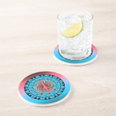 Dessous De Verre En Grès Paix ~ Soleil (Côté)