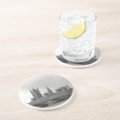 Dessous De Verre En Grès Palais blanc noir de Westminster (Côté)