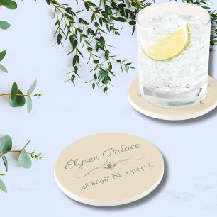 Dessous De Verre En Grès Palais de l'Élysée Latitude Longitude