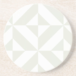 Dessous De Verre En Grès Pale Gray Geometric Deco Cube Pattern