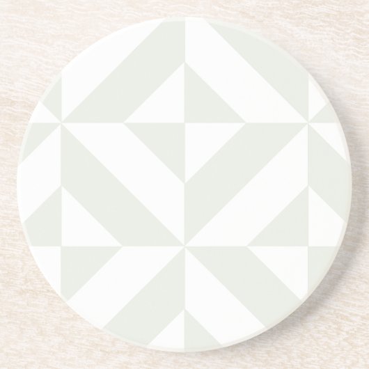 Dessous De Verre En Grès Pale Gray Geometric Deco Cube Pattern (Devant)