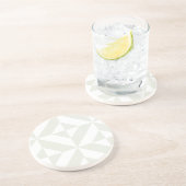 Dessous De Verre En Grès Pale Gray Geometric Deco Cube Pattern (Côté)