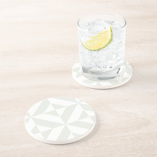 Dessous De Verre En Grès Pale Gray Geometric Deco Cube Pattern (Côté)