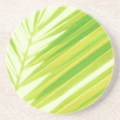 Dessous De Verre En Grès Pale Green Pastel Palm Feuilles (Devant)