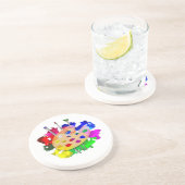 Dessous De Verre En Grès Palette Artiste Et Brosses (Côté)