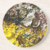 Dessous De Verre En Grès Palette de l'artiste #1 (Devant)