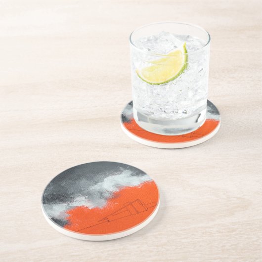 Dessous De Verre En Grès Palm Springs Alexander Plate One (Côté)