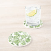 Dessous De Verre En Grès Palmettes vertes (Côté)