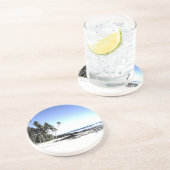 Dessous De Verre En Grès Palmiers exotiques & Plage Paradise (Côté)