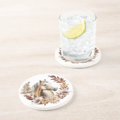 Dessous De Verre En Grès Palomino Gold Quarterhorse Automne Wreath (Côté)