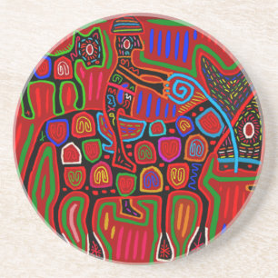 Dessous De Verre En Grès Panama Mola - Sauvez une balade à cheval sur un co