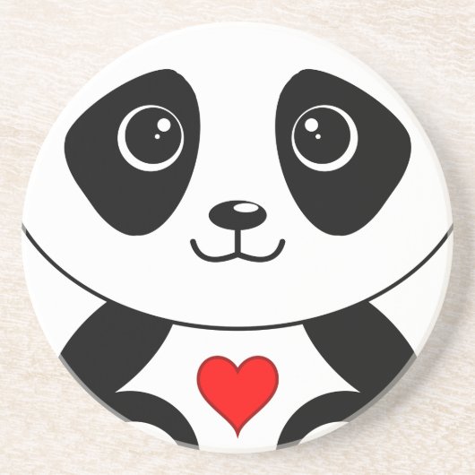 Dessous De Verre En Grès Panda affectueux (Devant)