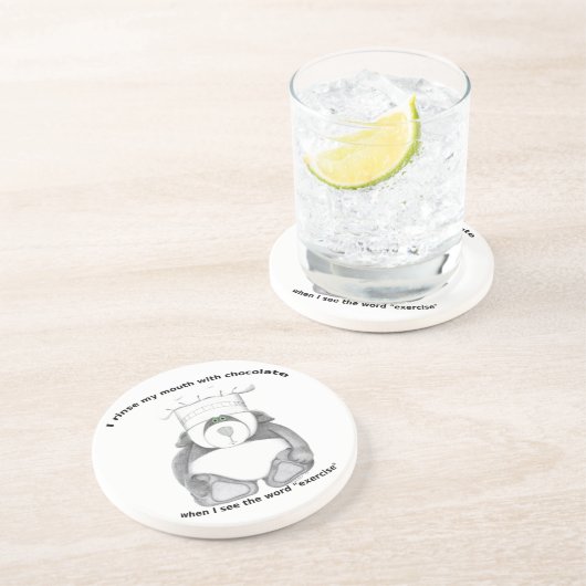 Dessous De Verre En Grès Panda Bear Chef Chocolat (Côté)