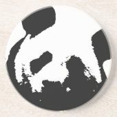 Dessous De Verre En Grès Panda d'art noir blanc (Devant)