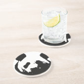 Dessous De Verre En Grès Panda d'art noir blanc (Côté)