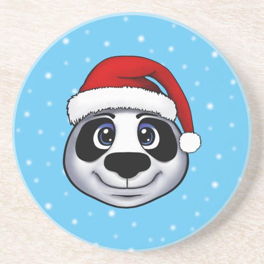 Dessous De Verre En Grès Panda de Noël (Devant)