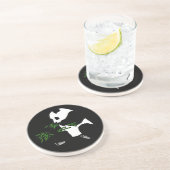 Dessous De Verre En Grès Panda géant mange du bambou noir (Côté)