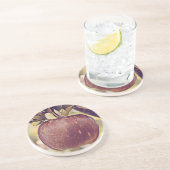 Dessous De Verre En Grès Panier avec pomme peinture de pommier (Côté)