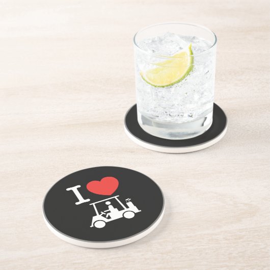 Dessous De Verre En Grès Panier de golf I Heart (Love) (Côté)