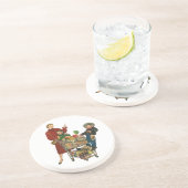 Dessous De Verre En Grès Panier d'épicerie Retro Family, Mom and Kids (Côté)